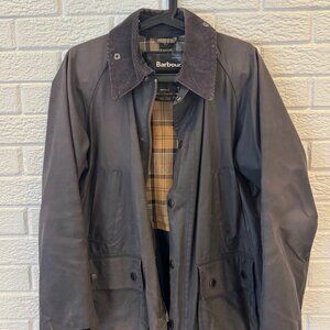 Barbour Bedale Wax Cotton Navy Tartan Plaid Lining XS Extra Small C36 91CM